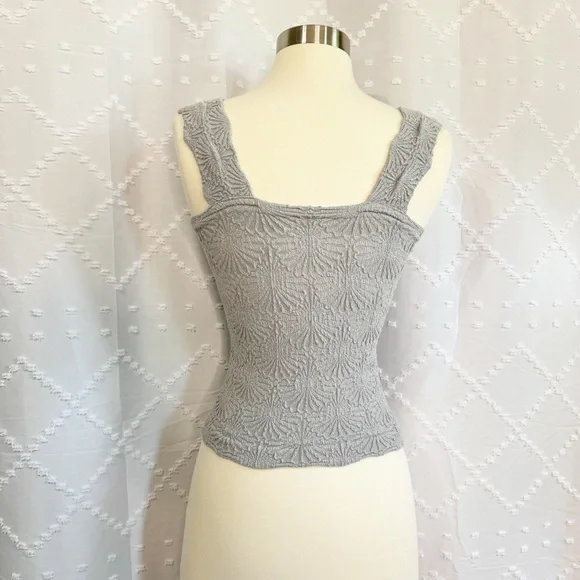 👀 485. NWOT Free People Intimately Textured Knit Tank | XS/S Slate Gray Stretchy - Picture 7 of 9
